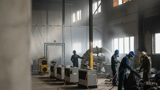 Post-fire commercial restoration with professional cleaning