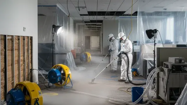 Commercial-scale water damage response minimizing business interruption