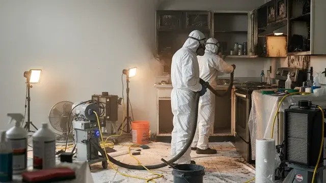 Fire and smoke damage cleanup in a residential property