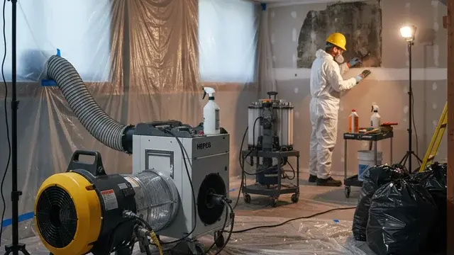 IICRC-certified mold remediation with HEPA filtration and containment