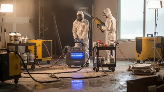 Professional odor control treatment after water damage cleanup