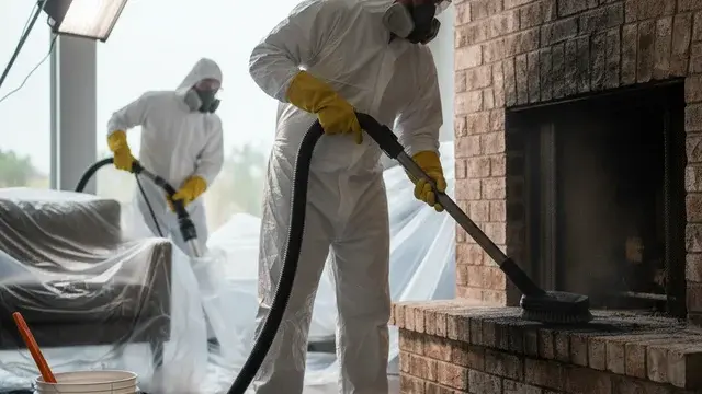 Soot removal using chemical dry sponges and professional cleaning methods